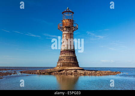 Whiteford Lighthouse, Whiteford Sands, Gower, Wales, United Kingdom, Europe Stock Photo