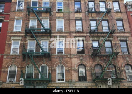 Buildings featured on cover of Led Zeppelin album Physical Graffiti, East Village, Manhattan, New York City, USA Stock Photo