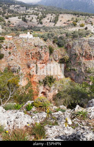 Agios Michaelis Church, Aradena Gorge, Lefka Ori Mountains, Aradena, South Crete, Crete, Greek Islands, Greece, Europe Stock Photo