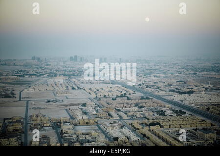 Aerial view of Doha from the Aspire Tower viewing platform, Doha, Qatar, Middle East Stock Photo