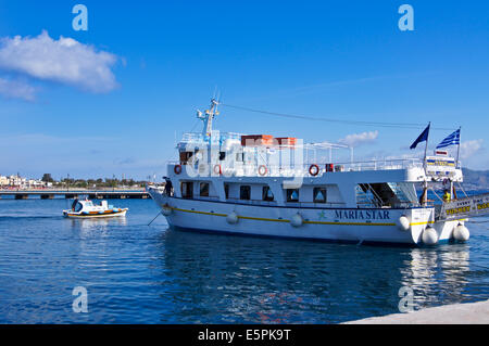 'Maria Star' passenger ferry to Bodrum, Kos harbour, Kos Town, Kos, Greece Stock Photo