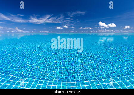 Infinity pool, Maldives, Indian Ocean, Asia Stock Photo