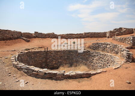 Gran Quivira, Kiva Ruins, Salinas Pueblo Missions National Monument, Salinas Valley, New Mexico, United States of America Stock Photo