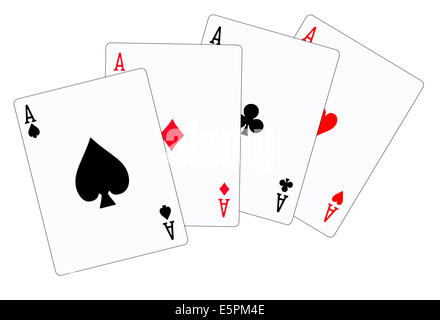 Four Aces Playing Cards Isolated Stock Photo - Alamy