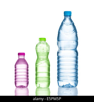 three water bottles isolated on white Stock Photo