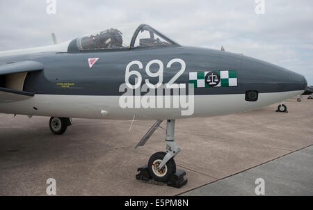 Hunter Aircraft in 764 Naval Air Squadron Colours at RNAS Culdrose Air Day Stock Photo