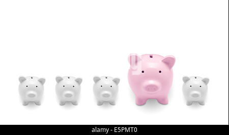 Piggy banks isolated on white background