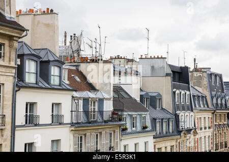 rooftops of residential buildings in Paris, France Stock Photo
