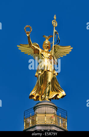 Germany, Berlin: Victoria statue at the top of the Siegessäule Stock Photo