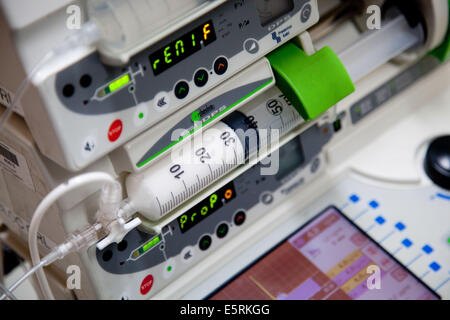 Anesthesia issued by a pump. Stock Photo