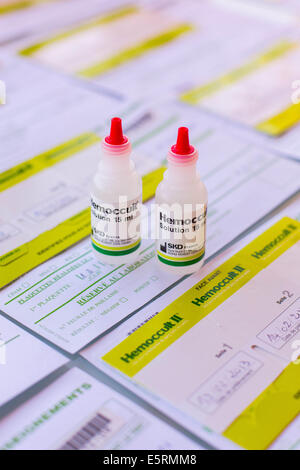 Hemoccult test in laboratory. Stock Photo