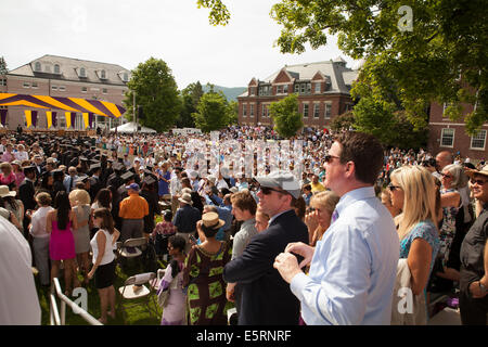 Graduating students parade into the seating area before their graduation ceremony  at Williams College  in Williamstown, MA. Stock Photo