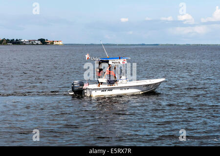 A US Coast Guard inshore patrol boat on the Peace River Fl Stock Photo