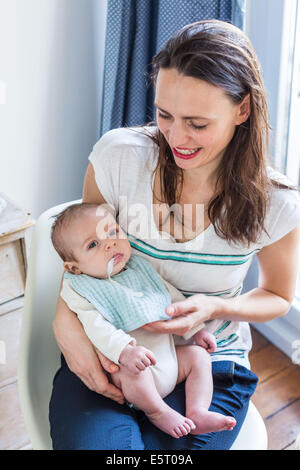 Oesophageal reflux of a 3 month old baby boy. Stock Photo