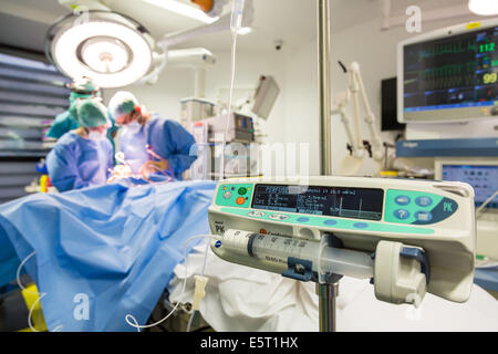 General anesthesia issued by a pump.. France. Stock Photo