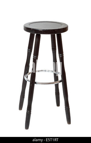 classic wooden barstools on white Background Stock Photo