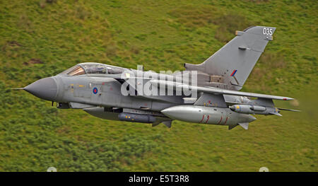 RAF Panavia Tornado GR4 flying low level fling area seven (LFA 7) Mach Loop Stock Photo