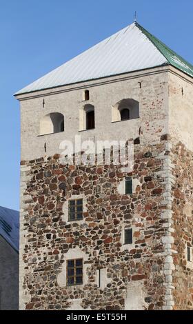 Tower of the medieval Turku castle in Finland. Stock Photo