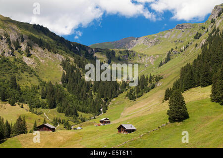 Alpine valley in Grindelwald, Bernese Oberland, Switzerland. Stock Photo