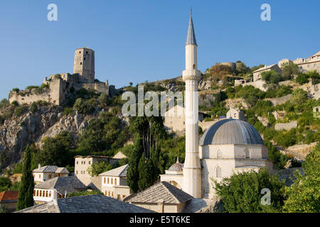 Citadel and mosque of Pocitelj, Bosnia and Herzegovina. Stock Photo
