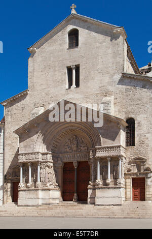 Church of Saint Trophime, former cathedral of Arles, France. Stock Photo