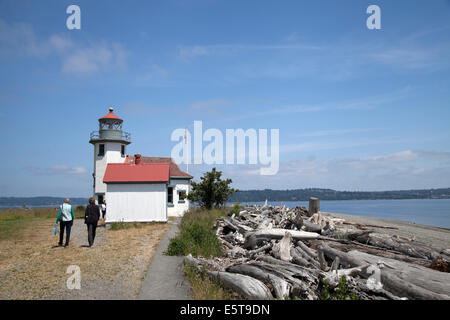 Pt. Robinson Lighthouse, Maury Island, Puget Sound, Washington, USA Stock Photo