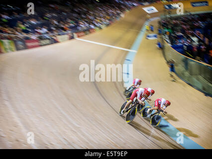 July 24 2014: Team England competing at the Sir Chris Hoy Velodrome, Glasgow during the 20th Commonwealth Games in Scotland. Stock Photo