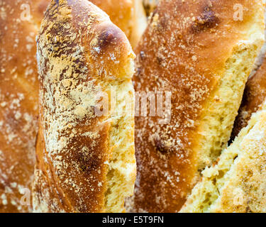 Close up shot on pieces of bread Stock Photo