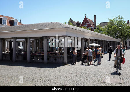 Vismarkt or Fish Market in Bruges old town, Belgium Stock Photo