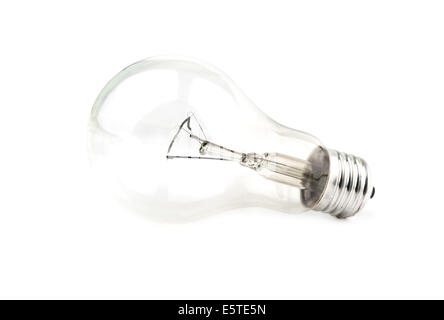 macro of electric bulb isolated on white background Stock Photo