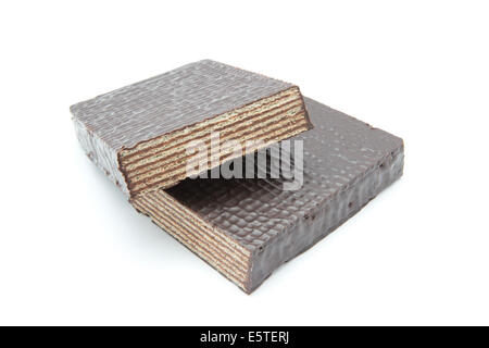 chocolate waffles isolate on white Stock Photo