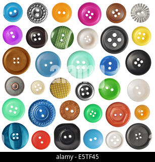 collection of various buttons on white background. each one is shot separately Stock Photo