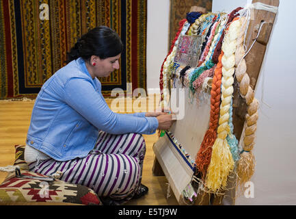 Carpet maker Selçuk Turkey Stock Photo