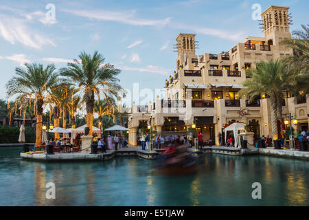 DUBAI, UAE - NOVEMBER 15: Night view of Madinat Jumeirah hotel, on November 15, 2012, Dubai, UAE. Madinat Jumeirah - luxury 5 st Stock Photo