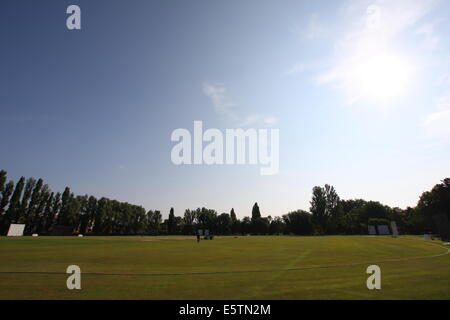 31 July 2014. Colchester Cricket Club in Essex Stock Photo