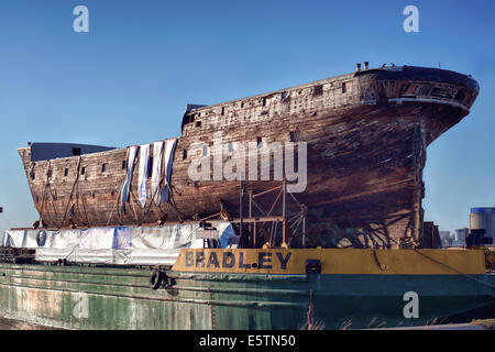 The clipper ship the 'City of Adelaide' prior to restoration Stock Photo