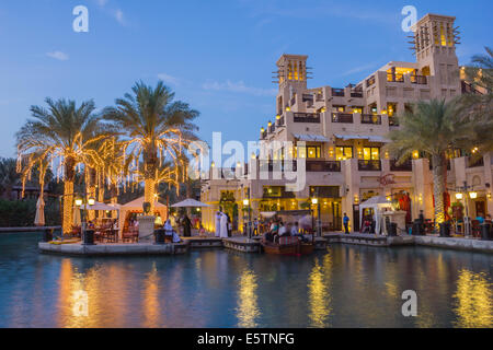 DUBAI, UAE - NOVEMBER 15: Night view of Madinat Jumeirah hotel, on November 15, 2012, Dubai, UAE. Madinat Jumeirah - luxury 5 st Stock Photo