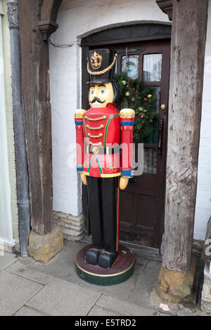 Wooden toy Soldier lifesize big huge Stock Photo