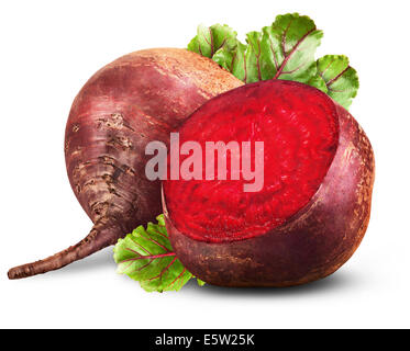 Fresh beetroot with leaves isolated on white background Stock Photo