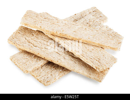 crispbread on white background isolate. Clipping Path Stock Photo
