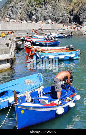 Vernazza harbor 5 Cinque Terre Liguria Italy Stock Photo