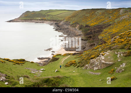 UK, Wales, Swansea, Gower, Rhossili, Mewslade Bay Stock Photo