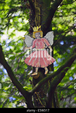 F is for Fairy. Alphabet Sculpture Trail, Serpentine Woods, Fellside, Kendal, Cumbria, England, United Kingdom, Europe. Stock Photo