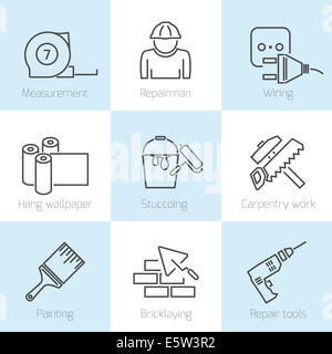 Repair home icons Stock Photo