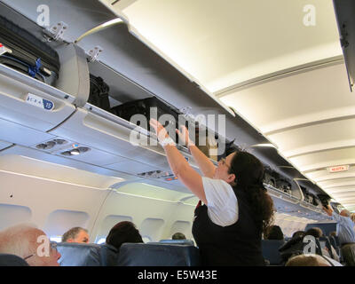 Aboard Commercial Airplane Flight Stock Photo