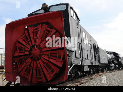 A snow cutter on view at the Colorado Railroad Museum in Golden, Colorado. Stock Photo