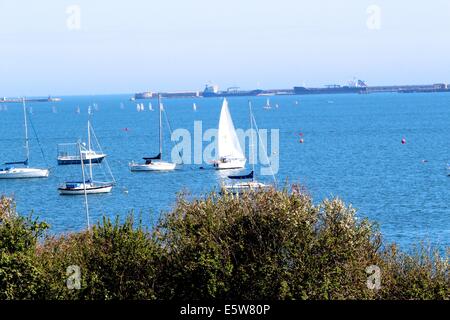 Yachts in the harbour at Weymouth and Portland Sailing Academy, Dorset Stock Photo