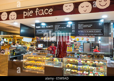 Sydney Australia,Kingsford-Smith Airport,SYD,interior inside,terminal,gate,Pie Face,counter,meat pies,display sale,AU140323021 Stock Photo