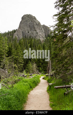 hiking path to little devil's tower in Custer state park, South Dakota Stock Photo