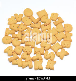 alphabet biscuit isolated on white background Stock Photo